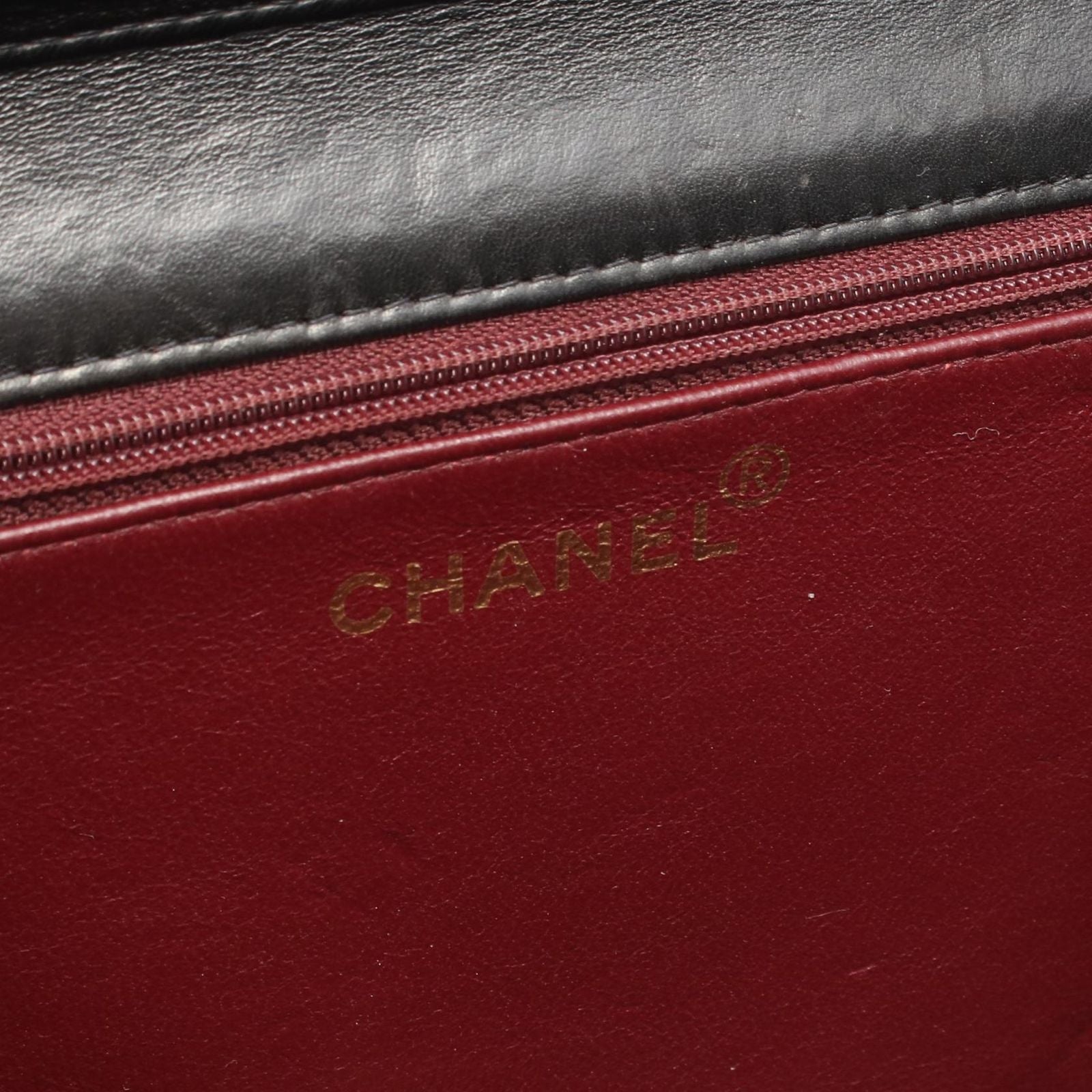 Chanel Shoulder Bag Quilted Full Flap Black Lambskin Push Lock Chain — view 4