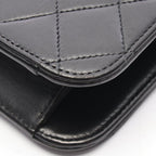 Chanel Shoulder Bag Quilted Full Flap Black Lambskin Push Lock Chain — view 8