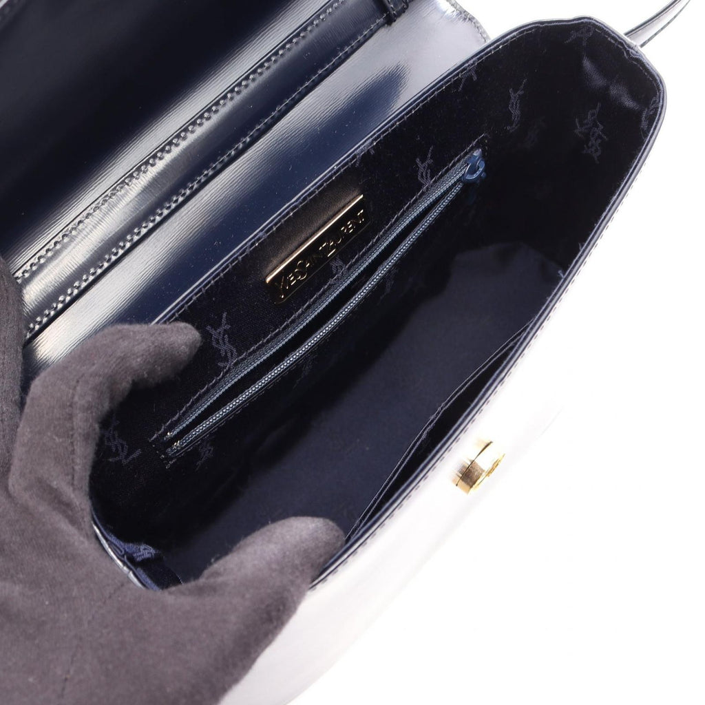 Saint Laurent 2-Way Navy Leather Handbag — view 3
