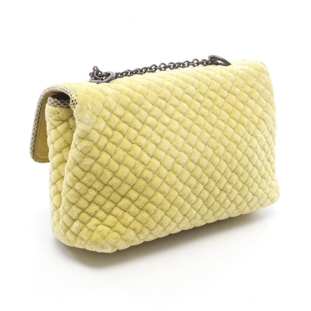 Bottega Veneta Shoulder Bag Olympia Intrecciato Green Exotic Leather Chain — view 2