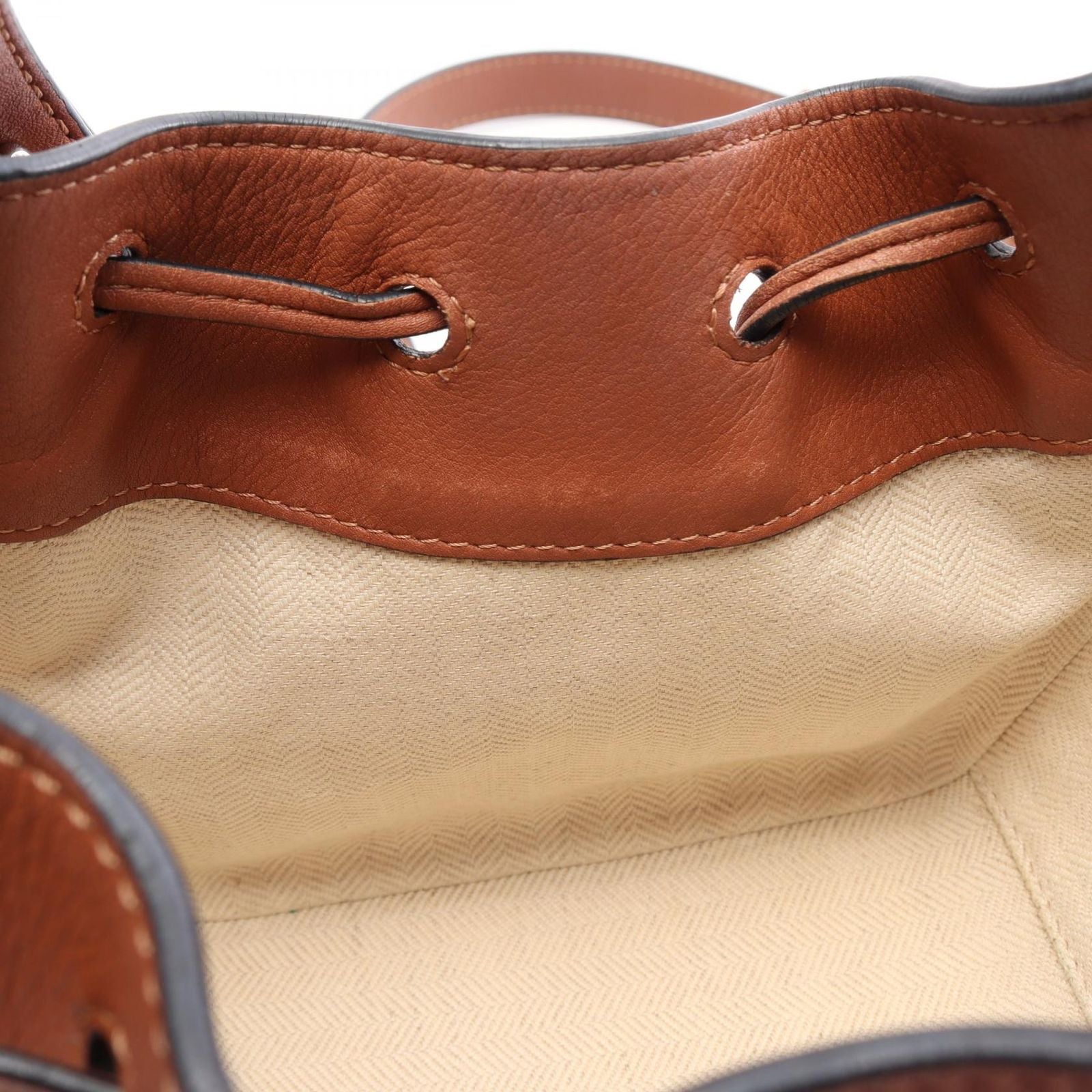 Loewe Handbag Hammock Drawstring Bag Mini 2-Way Brown Leather — view 6