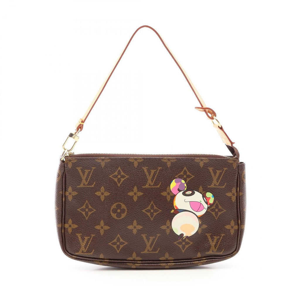 Louis Vuitton Handbag Pochette Accessory Soir Canvas Leather LV Takashi Murakami