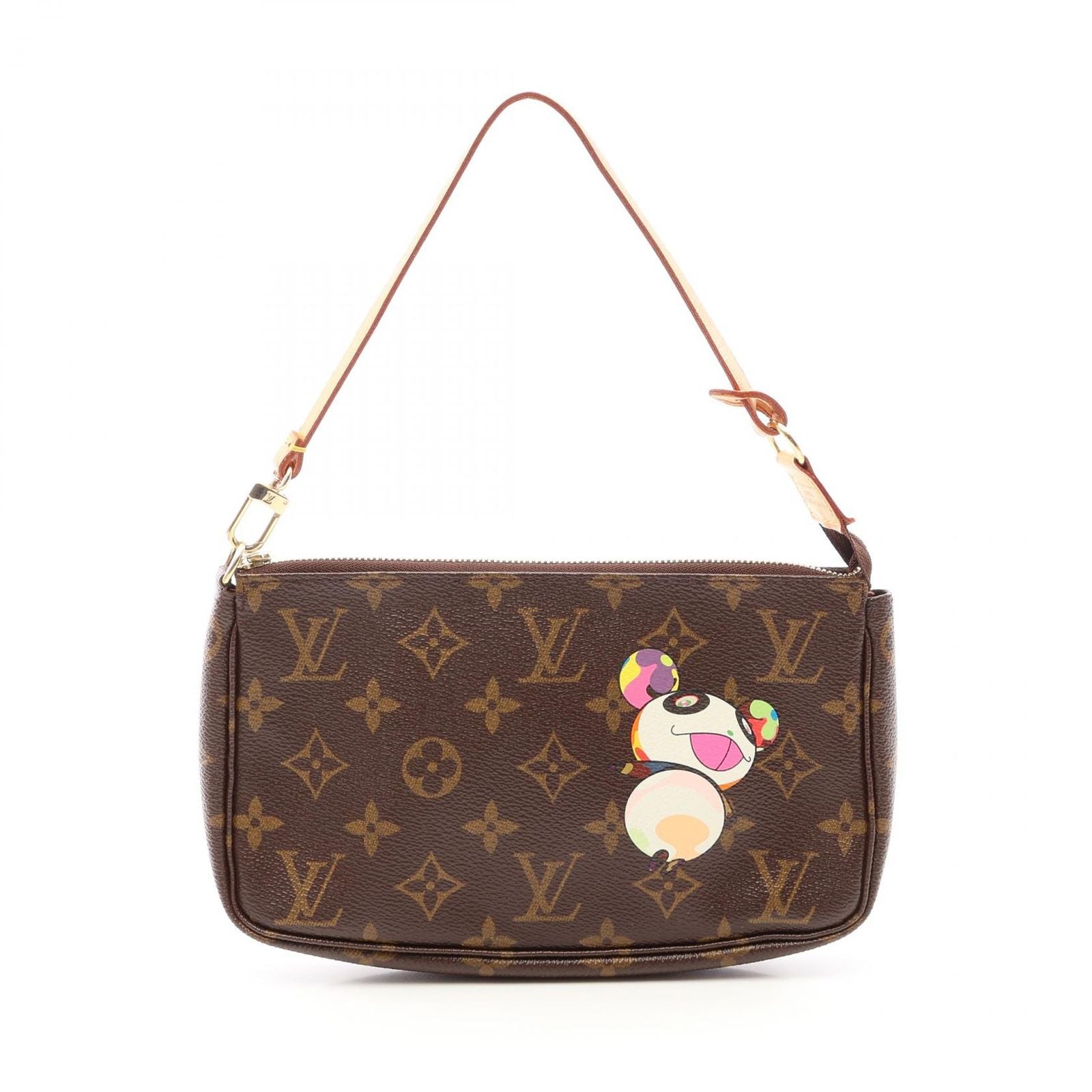 Louis Vuitton Handbag Pochette Accessory Soir Canvas Leather LV Takashi Murakami