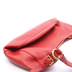 Prada Shoulder Bag Vitello Daino Red Leather Metal Logo — view 6