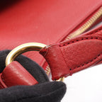 Prada Shoulder Bag Vitello Daino Red Leather Metal Logo — view 7