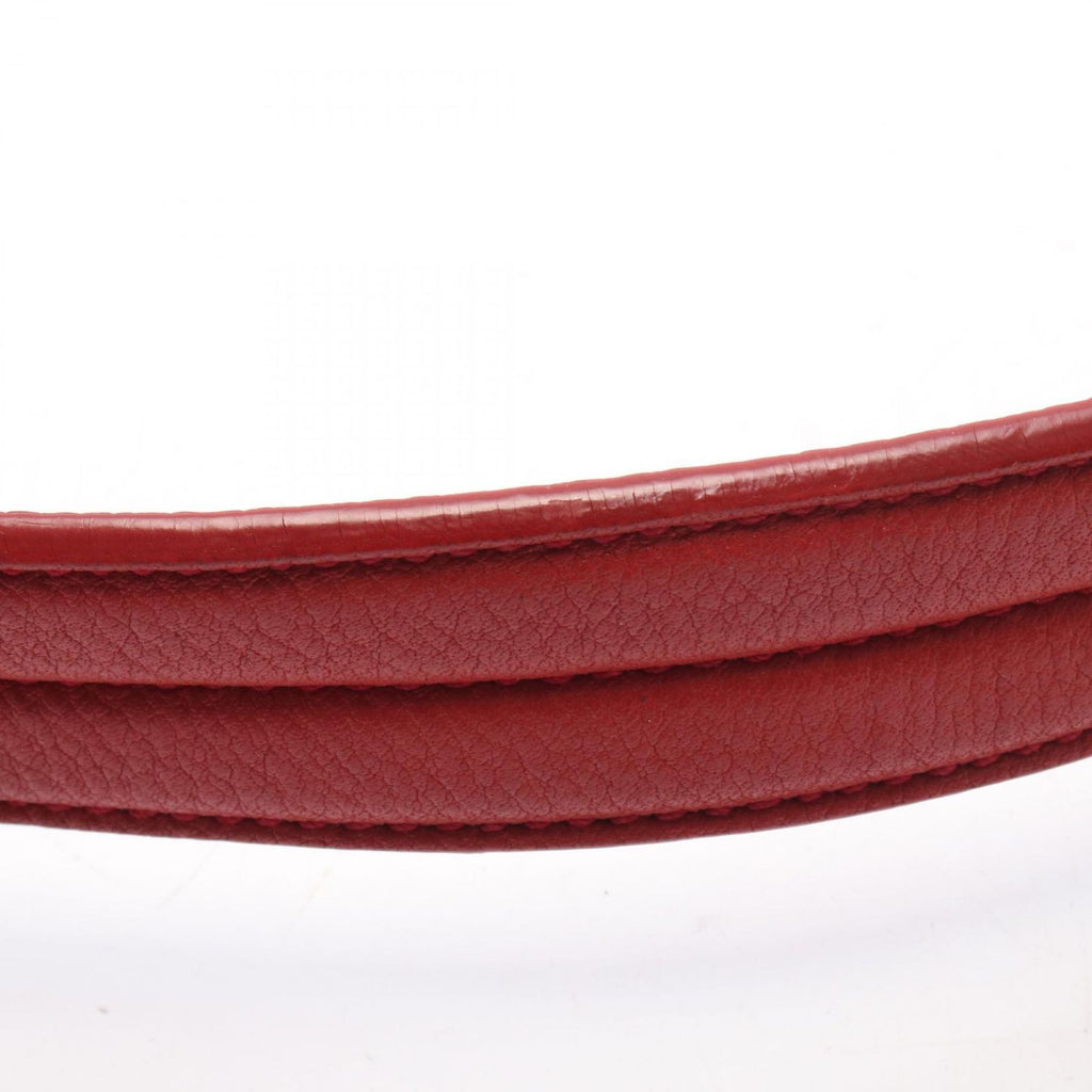 Prada Shoulder Bag Vitello Daino Red Leather Metal Logo — view 8