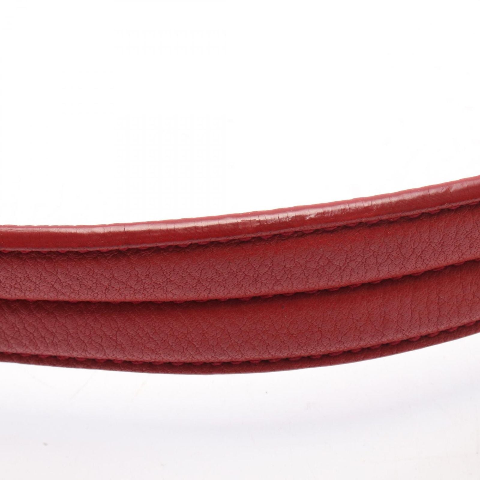 Prada Shoulder Bag Vitello Daino Red Leather Metal Logo — view 8