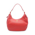 Prada Shoulder Bag Vitello Daino Red Leather Metal Logo