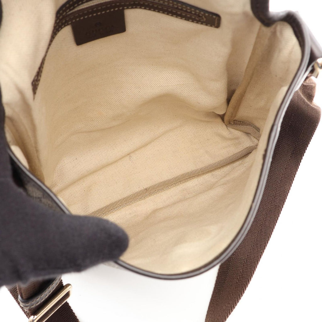 Gucci Shoulder Bag GG Supreme Beige Brown Canvas Leather — view 3