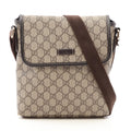 Gucci Shoulder Bag GG Supreme Beige Brown Canvas Leather