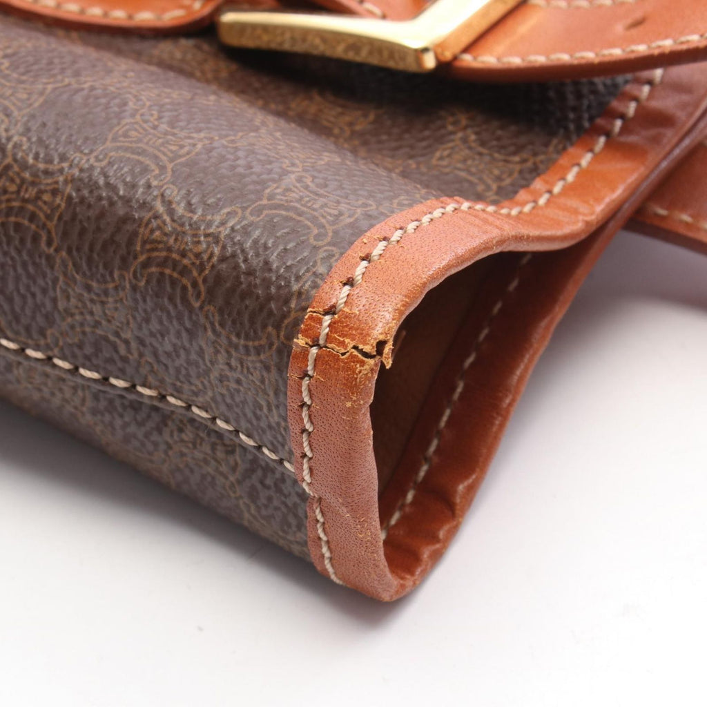 Celine Tote Bag Macadam Brown Dark Canvas Leather — view 7