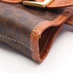 Celine Tote Bag Macadam Brown Dark Canvas Leather — view 7