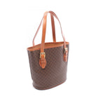 Celine Tote Bag Macadam Brown Dark Canvas Leather — view 2