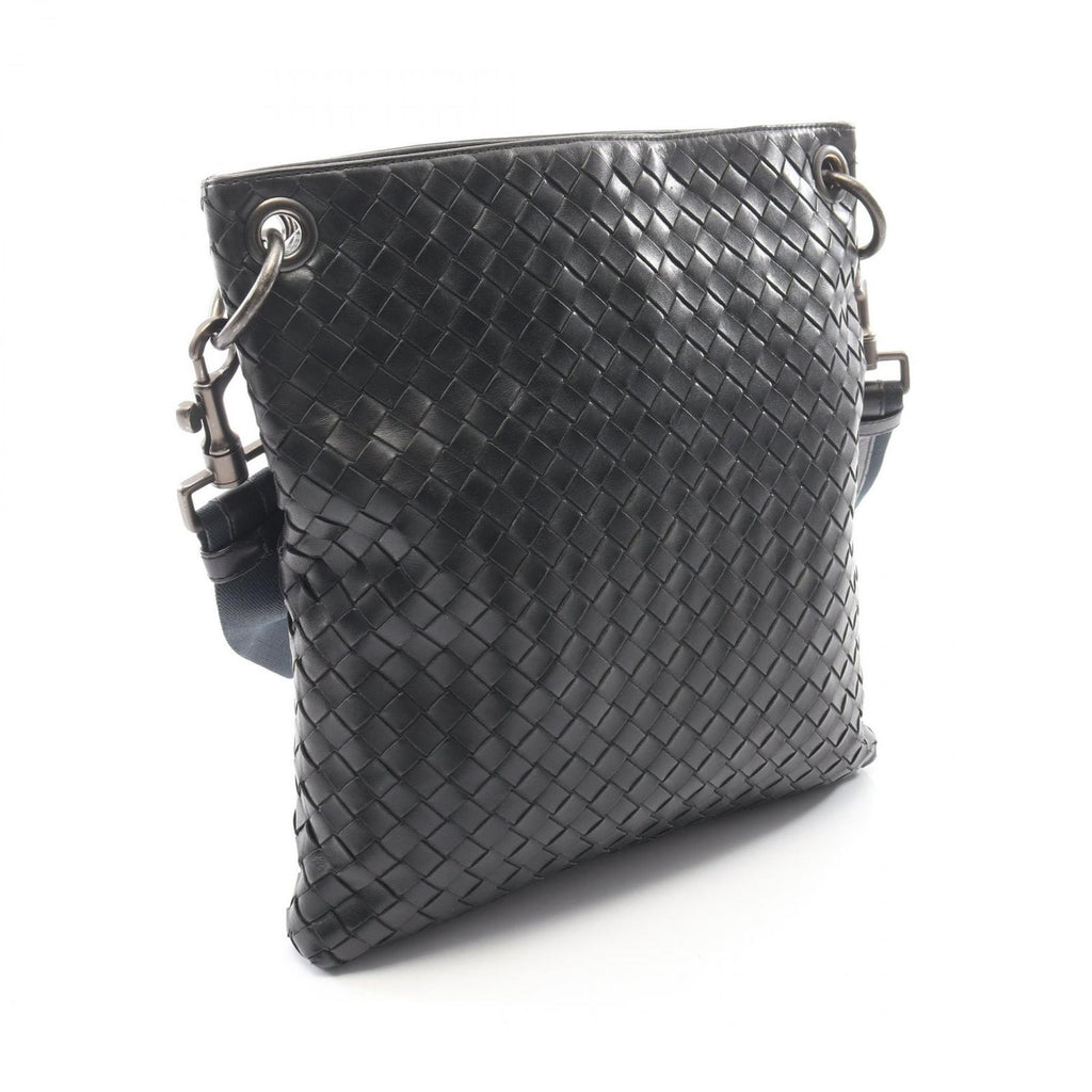 Bottega Veneta Shoulder Bag Intrecciato Black Navy Leather — view 2