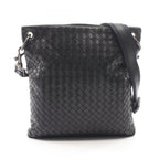 Bottega Veneta Shoulder Bag Intrecciato Black Navy Leather