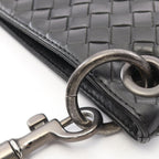 Bottega Veneta Shoulder Bag Intrecciato Black Navy Leather — view 8
