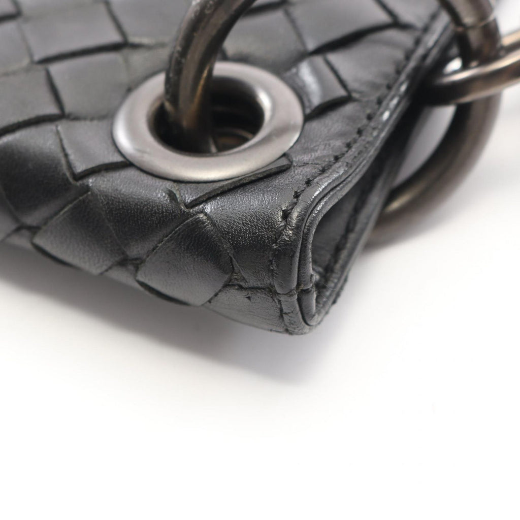 Bottega Veneta Shoulder Bag Intrecciato Black Navy Leather — view 7