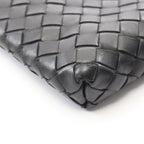 Bottega Veneta Shoulder Bag Intrecciato Black Navy Leather — view 6