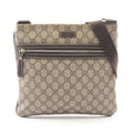 Gucci Shoulder Bag GG Supreme Beige Brown Canvas Leather