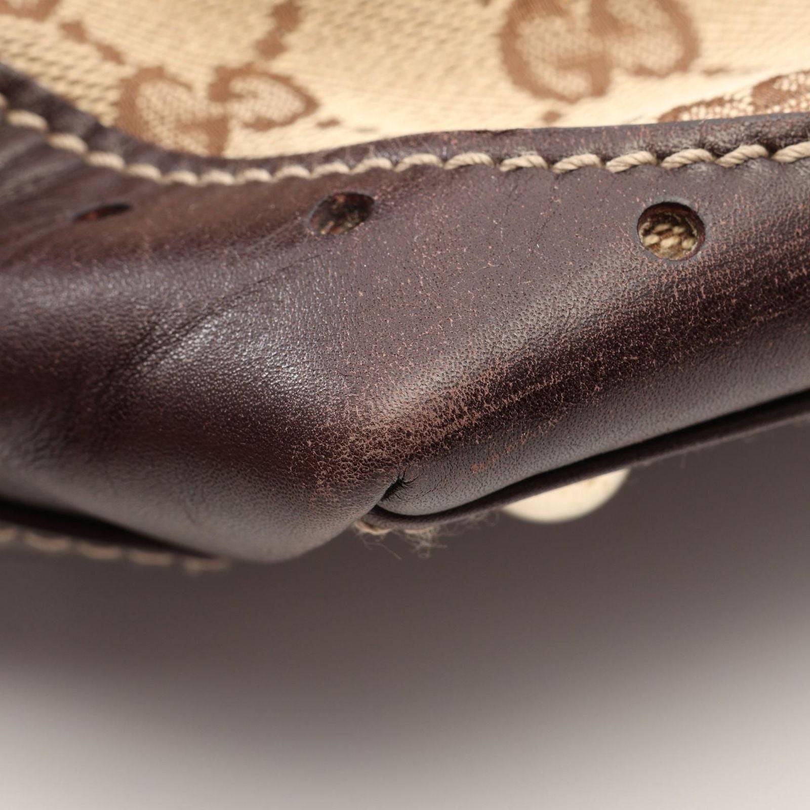 Gucci Tote Bag GG Canvas Beige Brown Horsebit — view 5