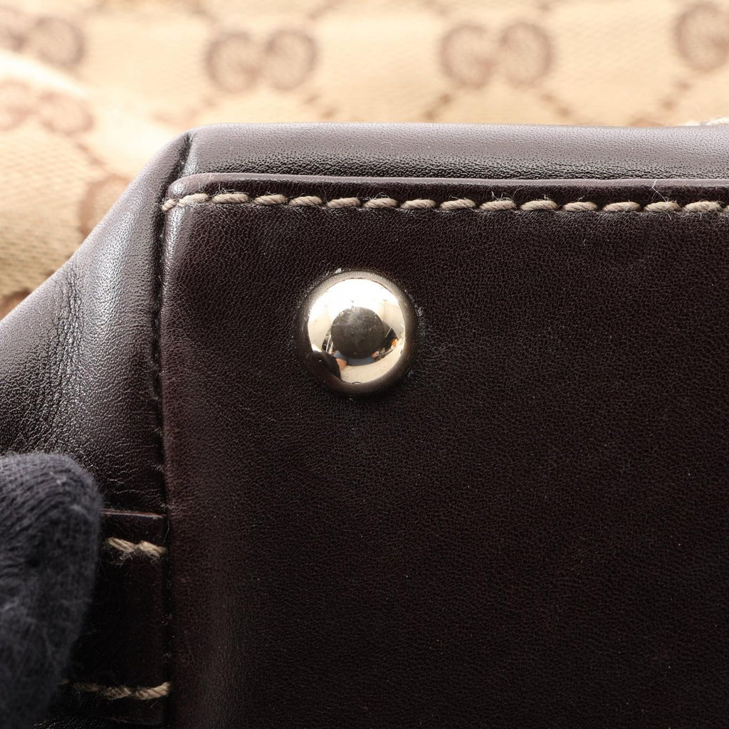 Gucci Tote Bag GG Canvas Beige Brown Horsebit — view 7