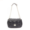 Dior Shoulder Bag Milly la Foret Cannage Black Leather Chain