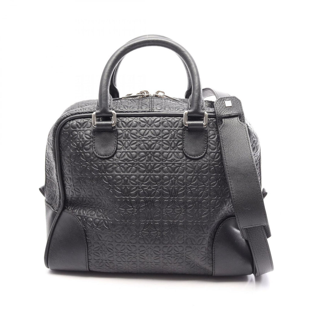 Loewe Amazona 75 Repeat Anagram 2-Way Black Leather Handbag