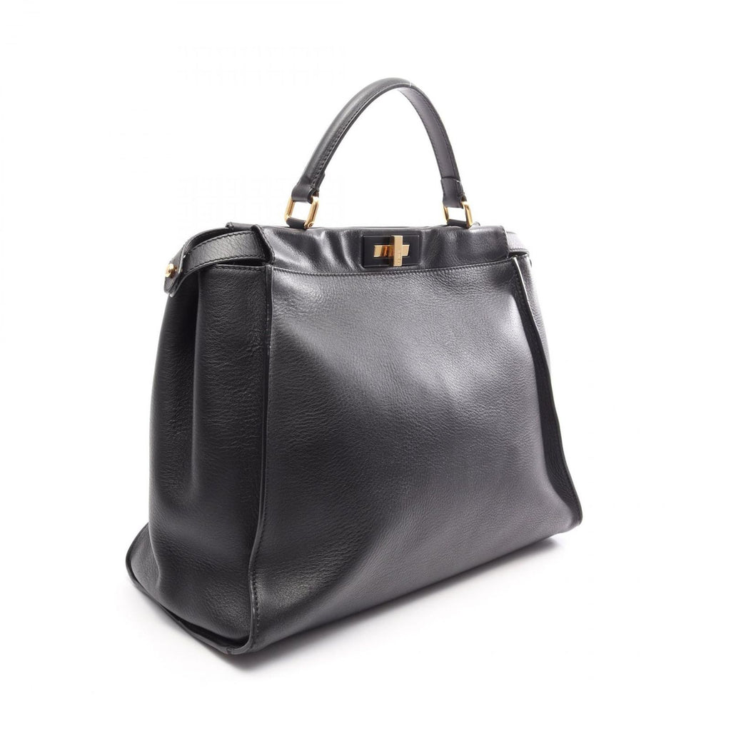 Fendi Peekaboo Large 2-Way Black Leather Handbag — view 2