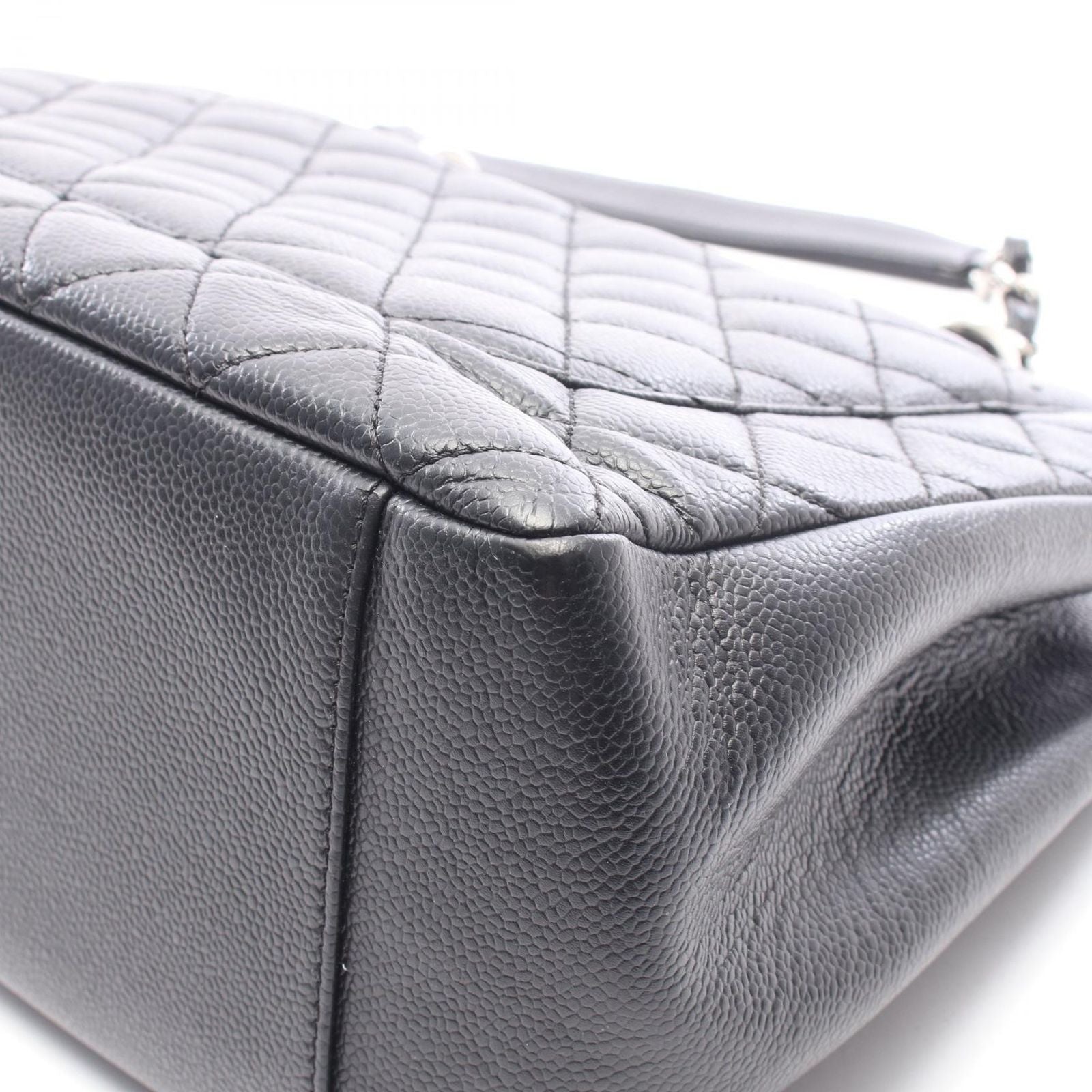 Chanel Tote Bag Quilted Grand Shopping GST Black Caviar Leather Chain — view 7