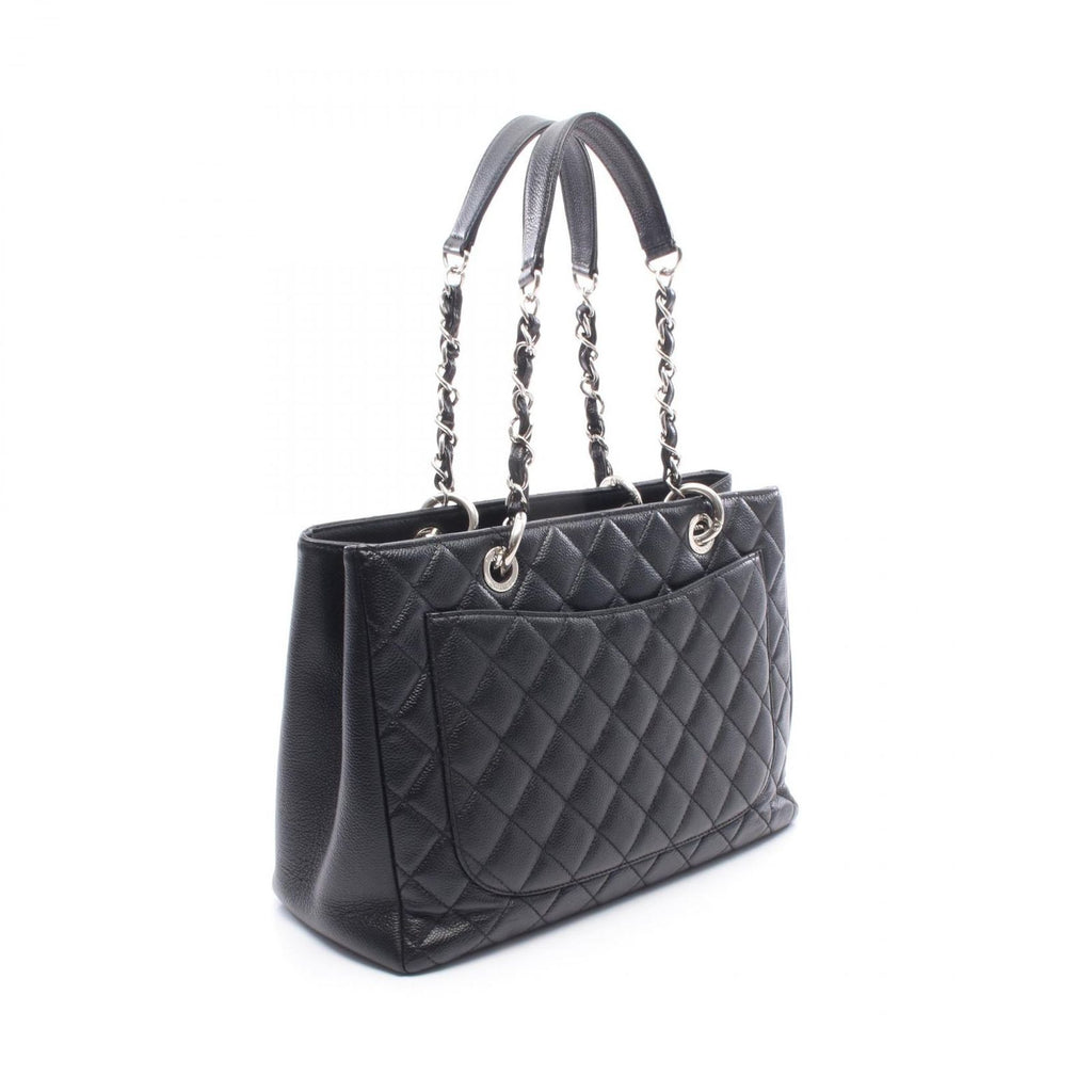 Chanel Tote Bag Quilted Grand Shopping GST Black Caviar Leather Chain — view 2