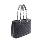 Chanel Tote Bag Quilted Grand Shopping GST Black Caviar Leather Chain — view 2