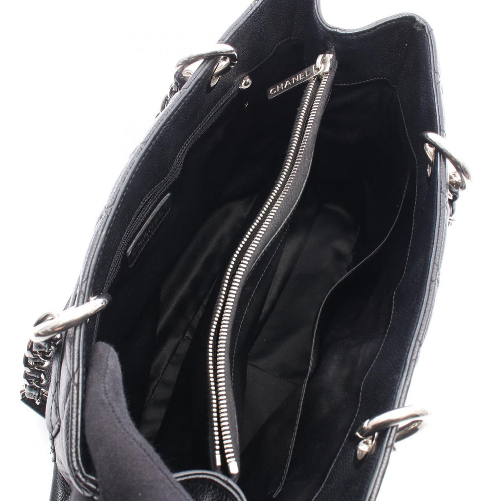 Chanel Tote Bag Quilted Grand Shopping GST Black Caviar Leather Chain — view 3