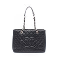 Chanel Tote Bag Quilted Grand Shopping GST Black Caviar Leather Chain