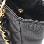 Chanel Tote Bag Quilted Petite Shopping PST Black Caviar Leather Chain — view 6