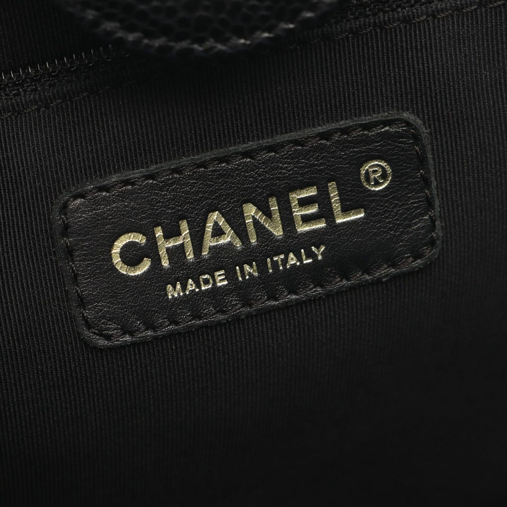 Chanel Tote Bag Quilted Petite Shopping PST Black Caviar Leather Chain — view 4