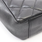 Chanel Tote Bag Quilted Petite Shopping PST Black Caviar Leather Chain — view 7