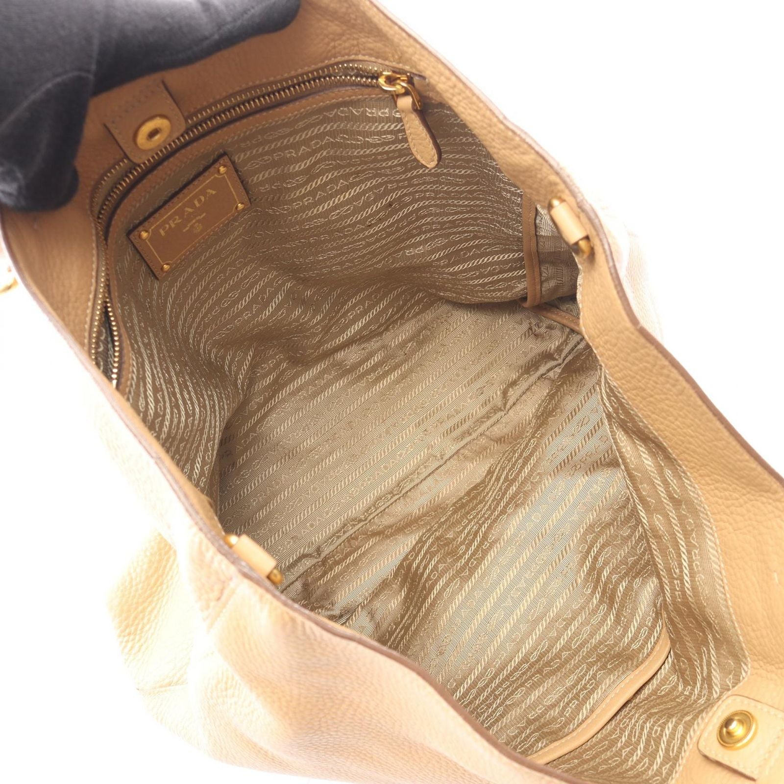 Prada Tote Bag 2-Way Beige Leather — view 3