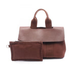 Hermes Handbag Valparaiso PM Dark Brown Leather Canvas