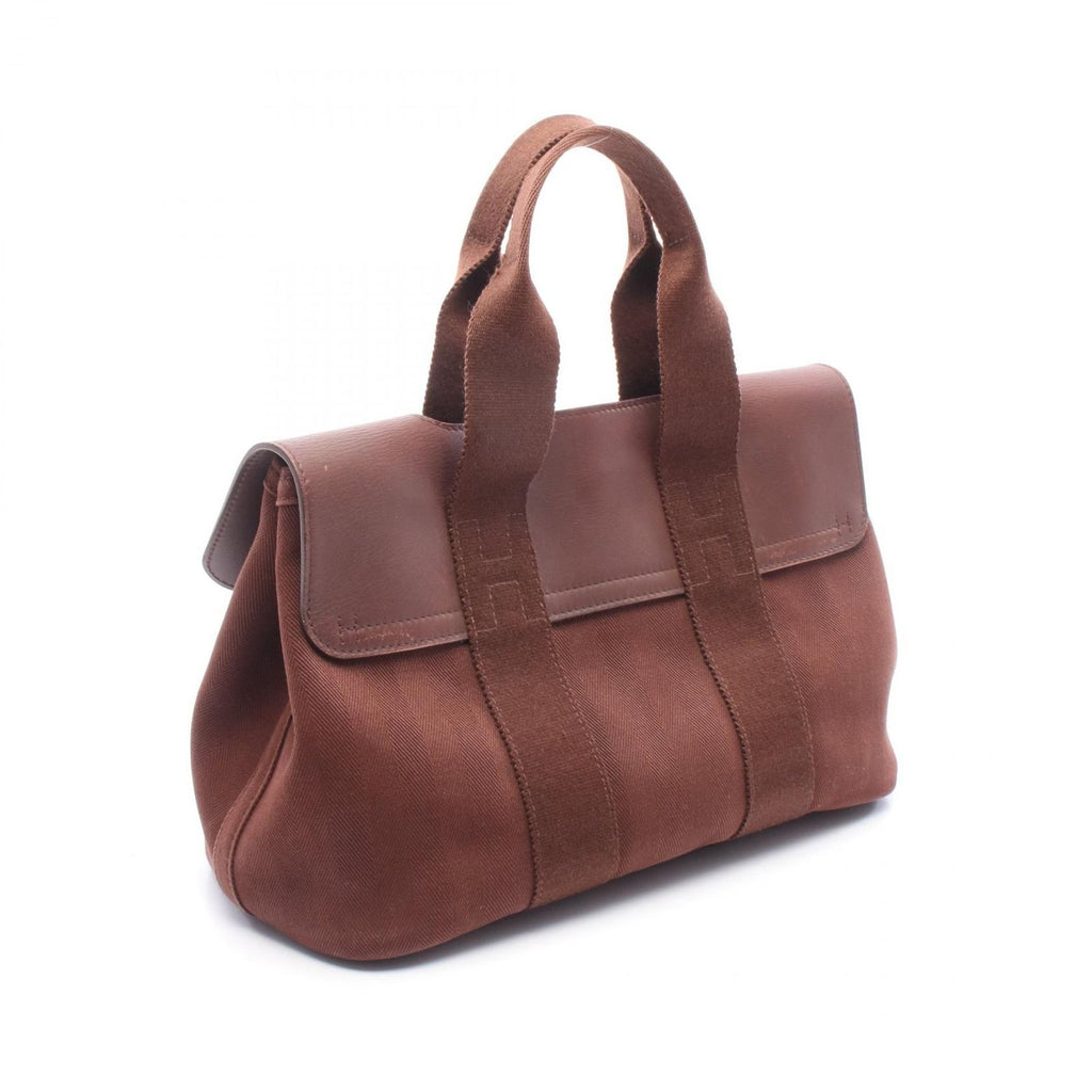 Hermes Handbag Valparaiso PM Dark Brown Leather Canvas — view 2