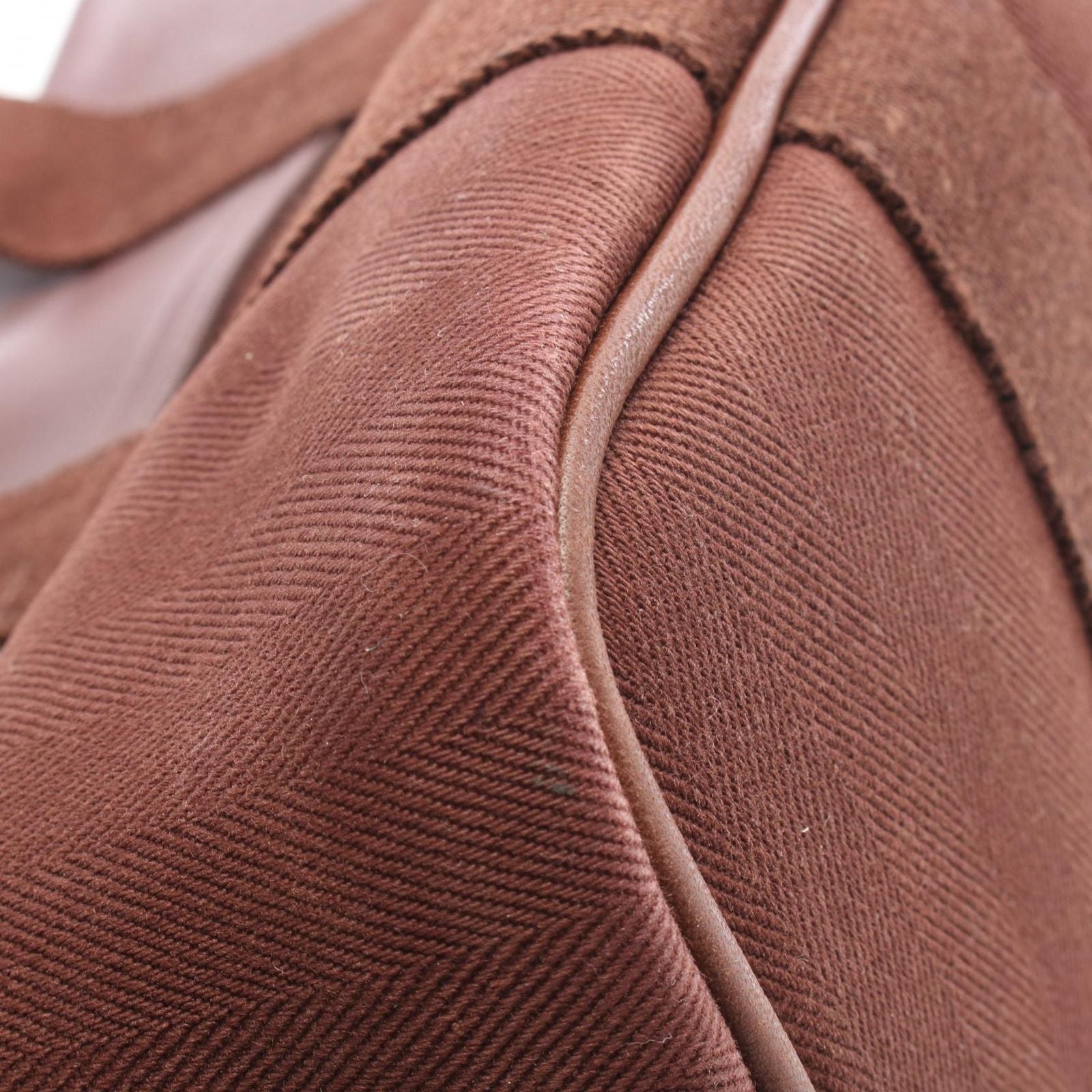 Hermes Handbag Valparaiso PM Dark Brown Leather Canvas — view 8