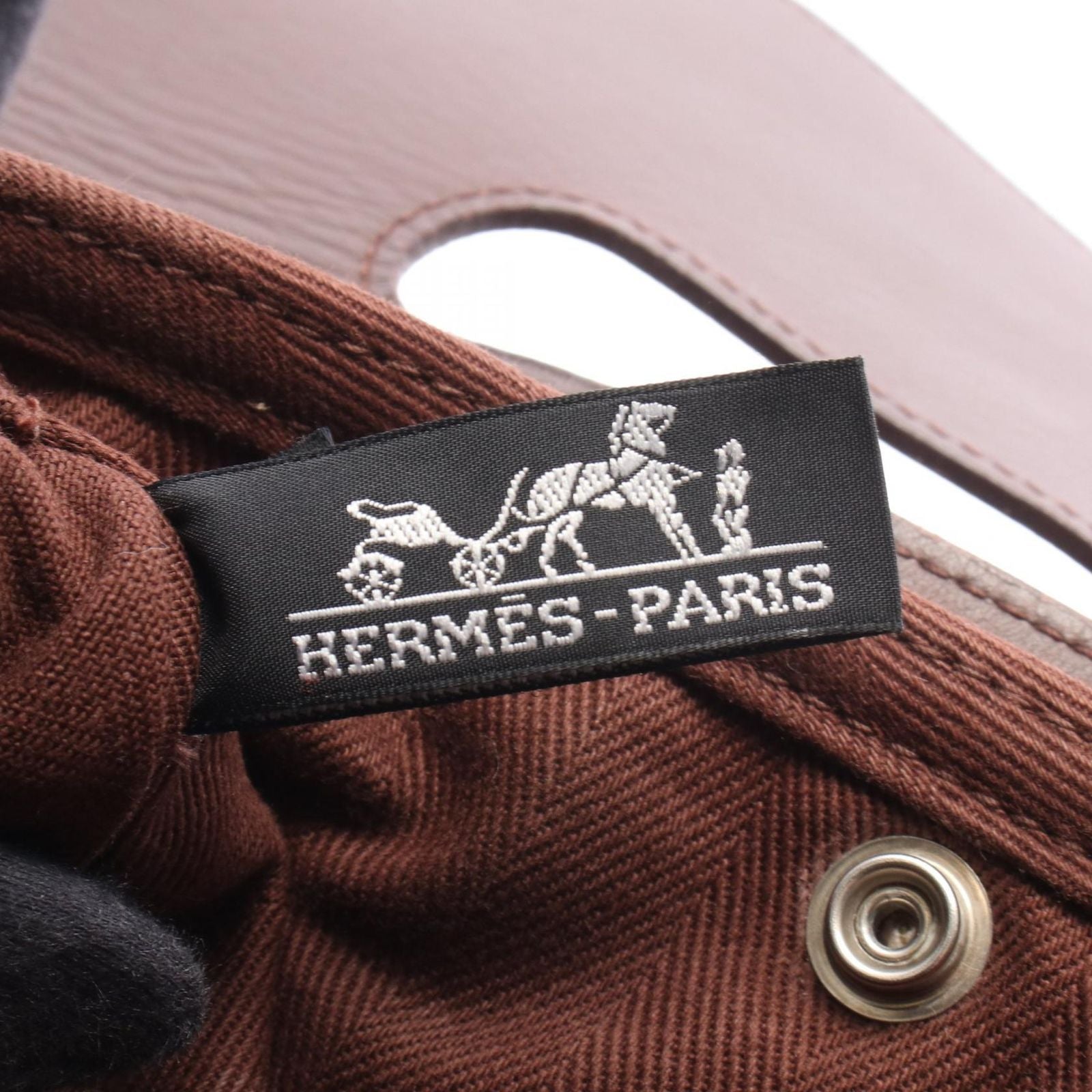 Hermes Handbag Valparaiso PM Dark Brown Leather Canvas — view 4