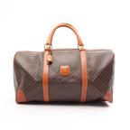 Celine Boston Bag Macadam Bag Brown Canvas Leather