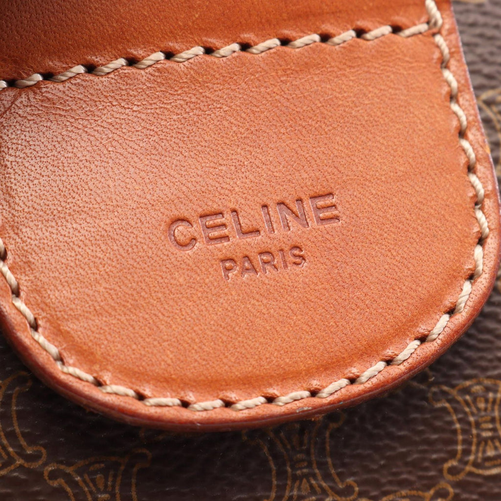 Celine Boston Bag Macadam Bag Brown Canvas Leather — view 4