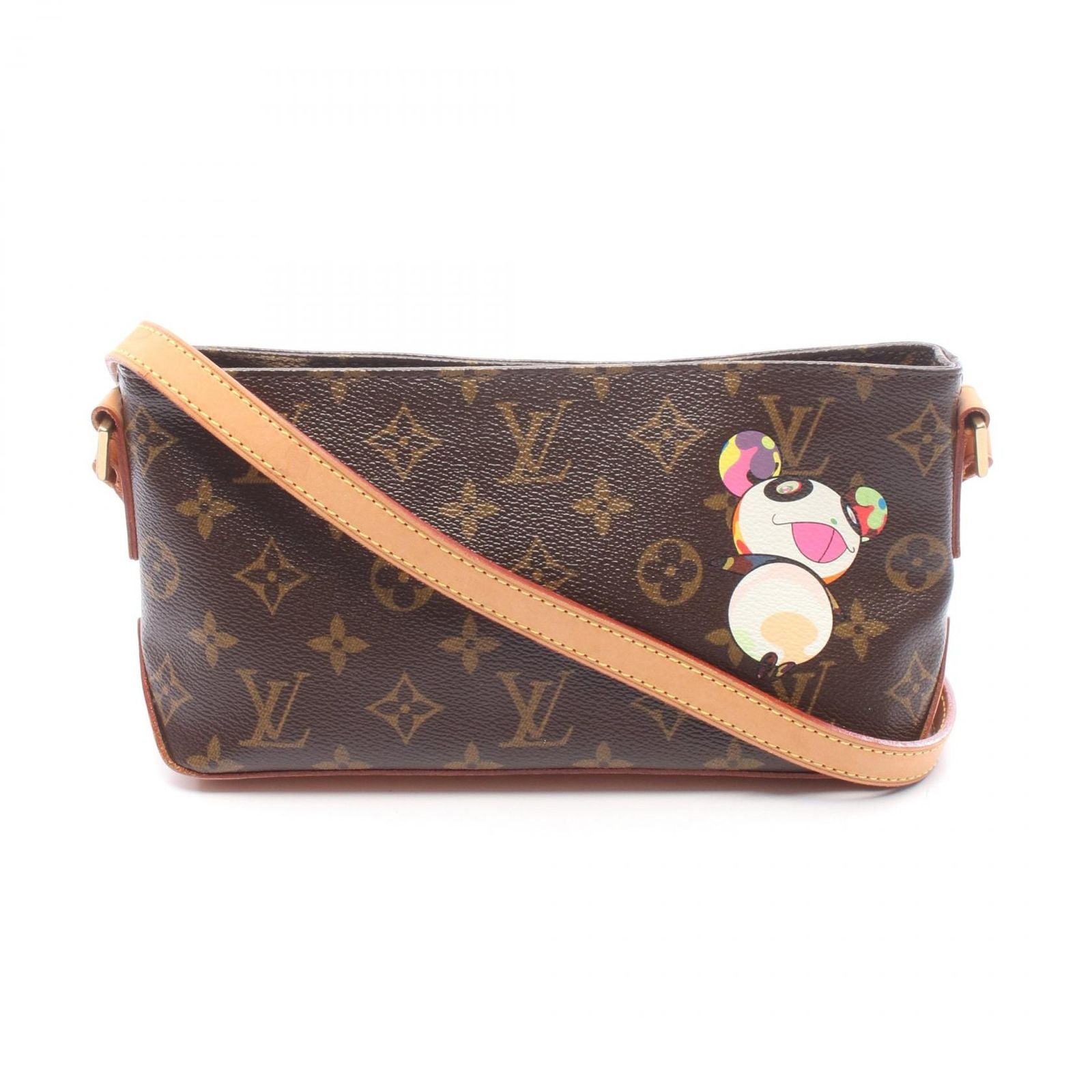 Louis Vuitton Shoulder Bag Trotor Canvas Leather LV Takashi Murakami