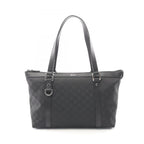 Gucci Tote Bag Abbey GG Pattern Black Nylon Leather
