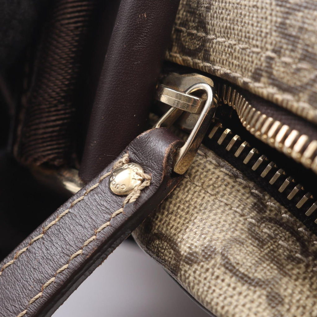 Gucci Shoulder Bag GG Supreme Beige Brown Canvas Leather — view 7