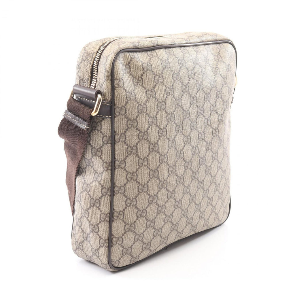 Gucci Shoulder Bag GG Supreme Beige Brown Canvas Leather — view 2