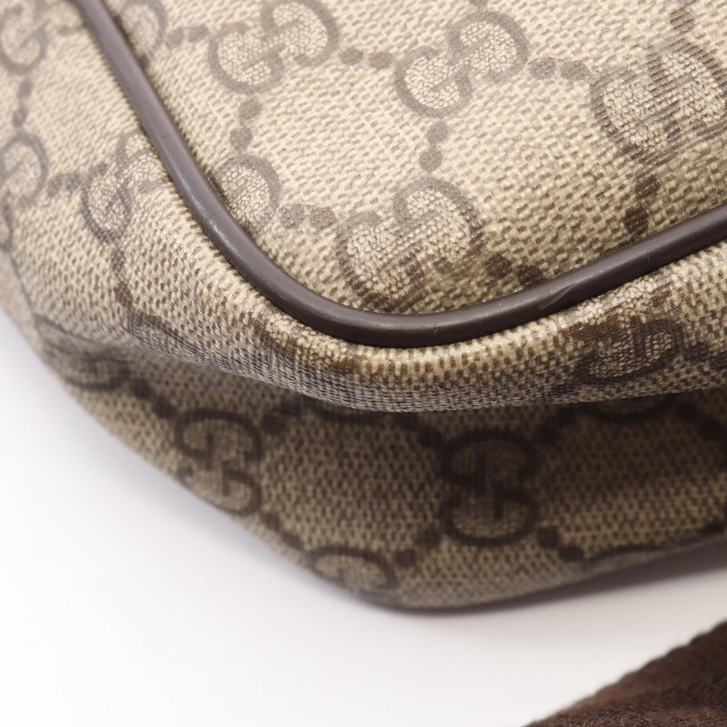 Gucci Shoulder Bag GG Supreme Beige Brown Canvas Leather — view 5