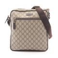Gucci Shoulder Bag GG Supreme Beige Brown Canvas Leather