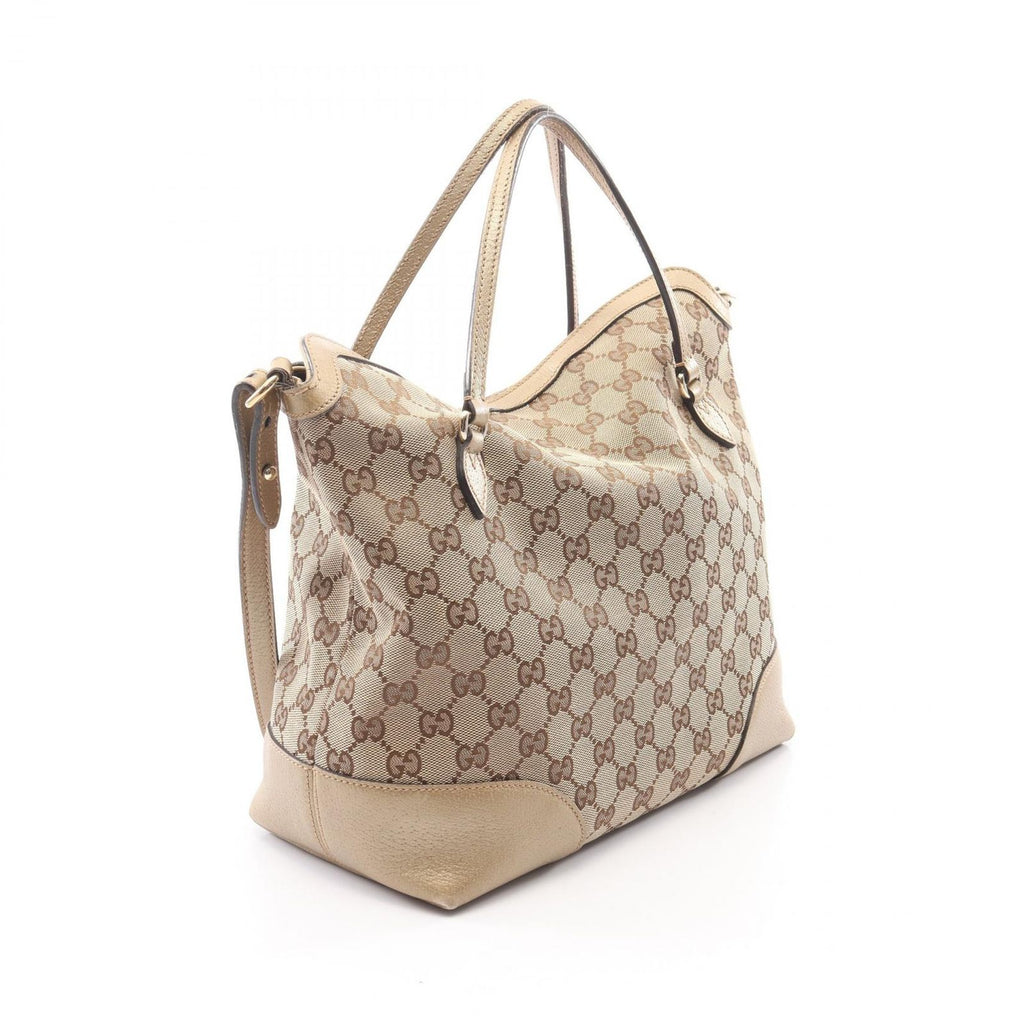 Gucci Bree GG Canvas 2-Way Beige Gold Shoulder Handbag — view 2